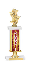 2021 Gold Dated Trophy with Rectangular Column - 14-16"