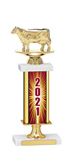 2021 Gold Dated Trophy with Rectangular Column - 14-16"
