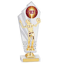 Large 2021 Acrylic Dated Gold Trophy - 11 1/2"