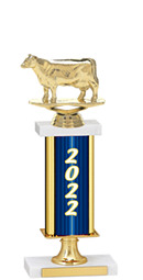 2022 Gold Dated Trophy with Rectangular Column - 14-16"