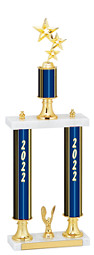 2022 Double Column Dated Gold Trophy - 20-22" 