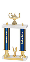 2022 Dated Gold Double Column Trophy - 15-17" 