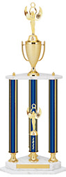 32-34" 2022 Three Column Dated Gold Trophy