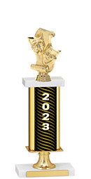 2023 Gold Dated Trophy with Rectangular Column - 14-16"