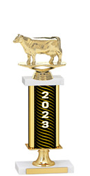 2023 Gold Dated Trophy with Rectangular Column - 14-16"