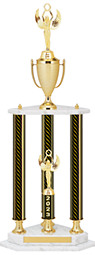 32-34" 2023 Three Column Dated Gold Trophy
