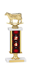 2024 Gold Dated Trophy with Rectangular Column - 14-16"