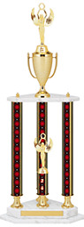 32-34" 2024 Three Column Dated Gold Trophy