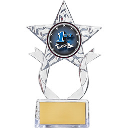 7 1/2" Clear Acrylic Star Emblem Trophy