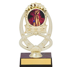 7" Gold Oval Star Emblem Trophy