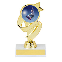 5 1/2" Trophy with Ribbon Design