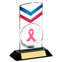 7" Holographic Clear Acrylic Chevron Trophy