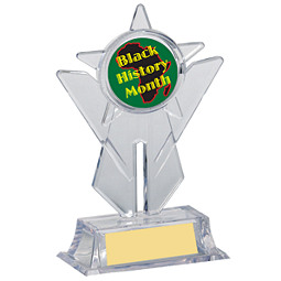 6 1/2" Holographic Clear Acrylic Emblem Holder Trophy