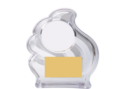 Small Clear Acrylic Wave Emblem Trophy | Dinn Trophy
