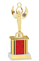 Holographic Red Trophy with Rectangular Column - 9"