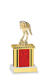 Holographic Red Trophy with Rectangular Column - 9"