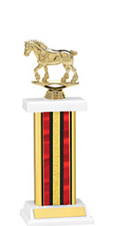 12-14" Red Trophy with Rectangular Column