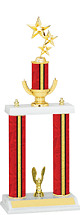 18-20" Red and Gold Trophy with Double Column Base