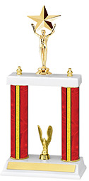 13-15" Red Trophy with Double Columns