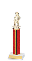 10-12" Red and Gold Trophy with Round Column