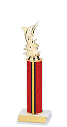 10-12" Red and Gold Trophy with Round Column