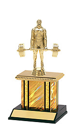 Holographic Gold Trophy with Rectangular Column - 9"
