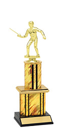 Holographic Gold Trophy with Twin Column - 12"