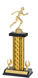 14-16" Holographic Black & Gold Trophy with 2 Eagle Base
