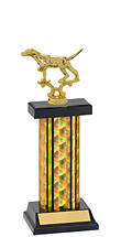 12-14" Black & Gold Holographic Trophy with Rectangular Column