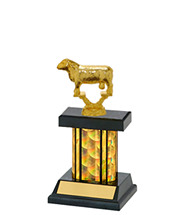 9 1/4" Small Holographic Black & Gold Column Trophy