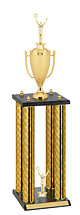 31" Holographic Black and Gold Trophy with 4 Columns