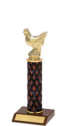 10-12" Diamond Cut Trophy with Round Column