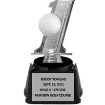 Silver Hole-In-One Golf Ball Display Trophy