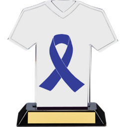 Purple Ribbon Awareness Trophy - 7 inches