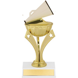 7" Cheerleading Trophy with a Star Riser