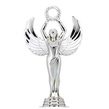 Achievement Female Silver Trophy Figure