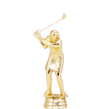 Female Golfer Gold Trophy Figure