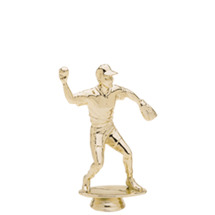 Male Baseball Fielder Gold Trophy Figure
