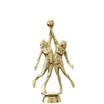 Female Double Action Basketball Gold Trophy Figure