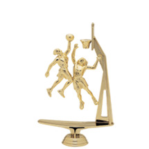 Female Double Action Basketball w/ Hoop Gold Trophy Figure