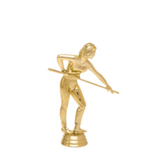 Female Billiard Player Gold Trophy Figure