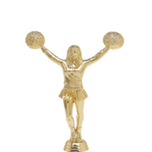Cheerleader w/ Pom Poms Gold Trophy Figure