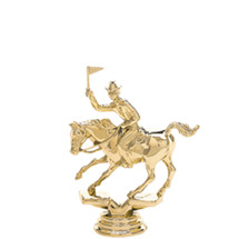 Flag Racing Horse Gold Trophy Figure