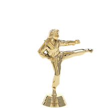 Karate Kick Female Gold Trophy Figure