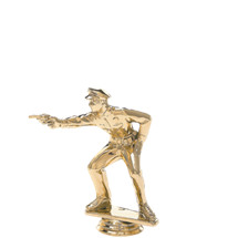 Police Pistol Combat Gold Trophy Figure