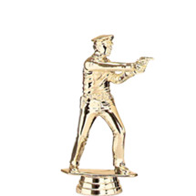 Police Pistol Standing Gold Trophy Figure