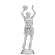 Basketball Center Female Silver Trophy Figure