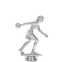 Ten Pin Bowler Female Silver Trophy Figure