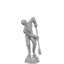 Broom Ball - Male Trophy Figure - Silver
