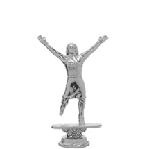 Cheerleader Female Silver Trophy Figure